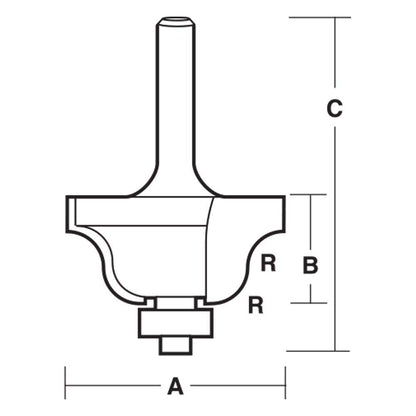 CARBITOOL Router Bit TCT Roman Ogee w.Bearing 5 32inch -Radius 1 4inch -Shank T 5705 B