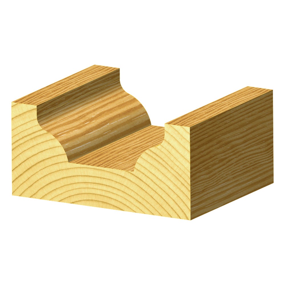 CARBITOOL Router Bit TCT Elliptical Beading 31.8mm-Diameter 1 2inch -Shank TE 812 1 2