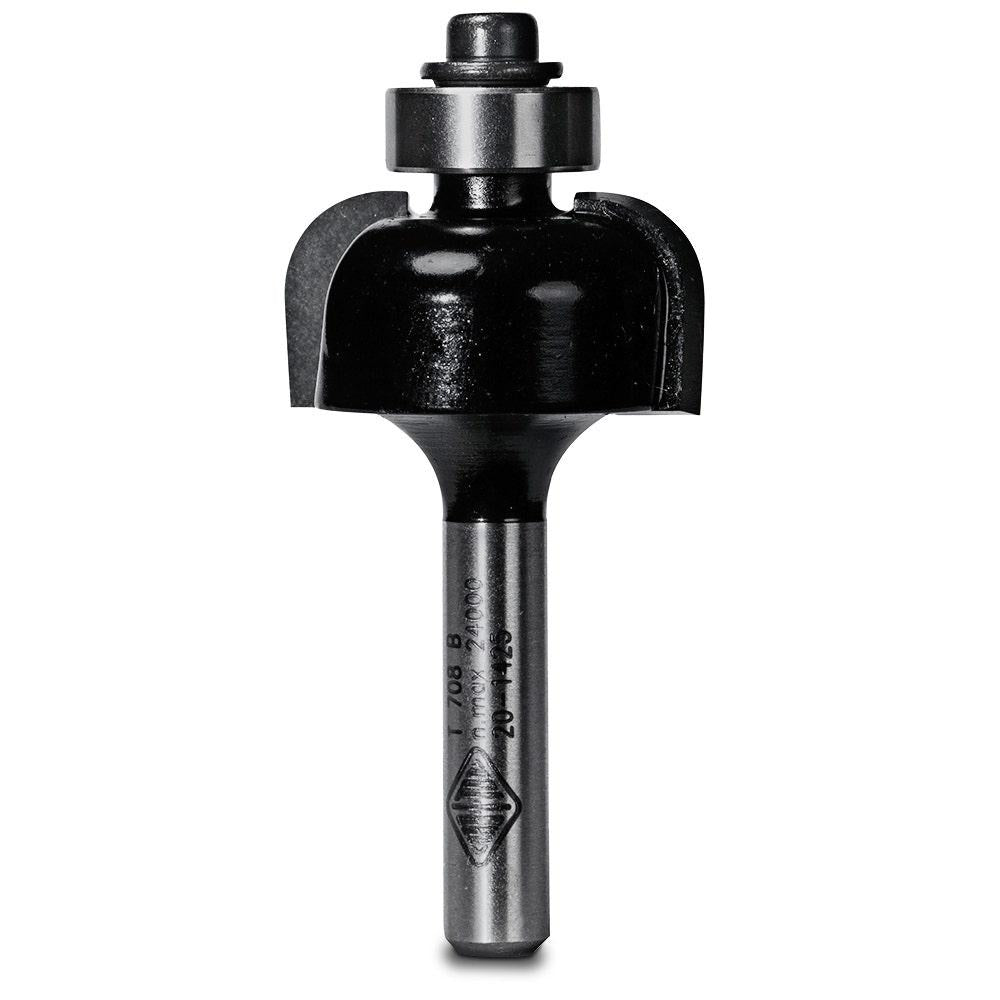 CARBITOOL Router Bit TCT Cove Bit w.Bearing 1 4inch -Radius 1 4inch -Shank T 708 B
