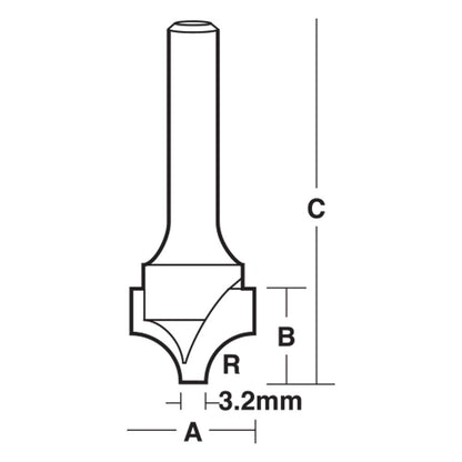 CARBITOOL Router Bit TCT Beading 1 4inch -Radius 1 4inch Shank TBB 8