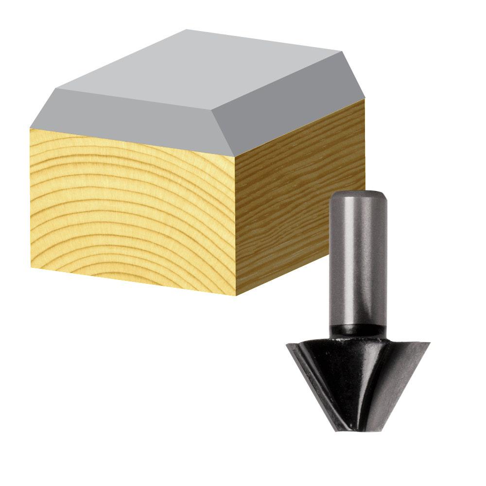 CARBITOOL Router Bit TCT 30-Degree Bevel Trim 5 8-Diameter 1 4inch -Shank TBD 30