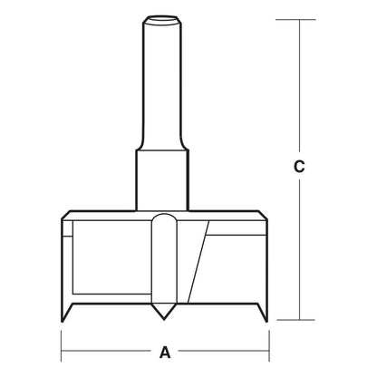 CARBITOOL Router Bit TCT Hinge Boring Drill 32mm-Diameter 1 2inch -Shank TH 32 1 2