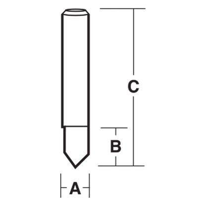 CARBITOOL Router Bit Solid Carbide Provincial Veining 1 8inch -Diameter 1 4inch -Shank T 503 - 503