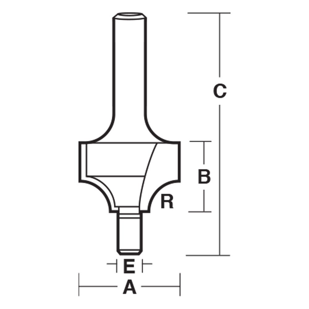 CARBITOOL Router Bit TCT Beading 1 8inch -Radius 1 4inch -Shank T 604