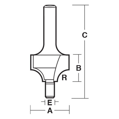 CARBITOOL Router Bit TCT Beading 1 8inch -Radius 1 4inch -Shank T 604
