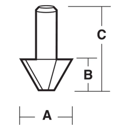 CARBITOOL Router Bit TCT 30-Degree Bevel Trim 5 8-Diameter 1 4inch -Shank TBD 30