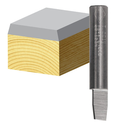 CARBITOOL Router Bit TCT Flush and 7-Degree Bevel Trimming Bit 1 4inch -Shank T 2614