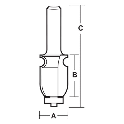 CARBITOOL Router Bit TCT Face Moulding 24mm-Diameter 1 2inch -Shank TFM 06 B 1 2