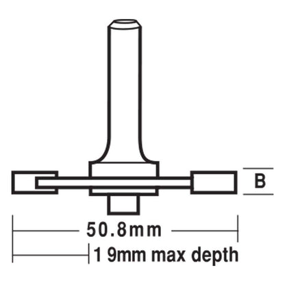 CARBITOOL Router Bit TCT Slot Cutter Assembly 6.4mm-Slot 1 4inch -Shank TA 500-6.4M