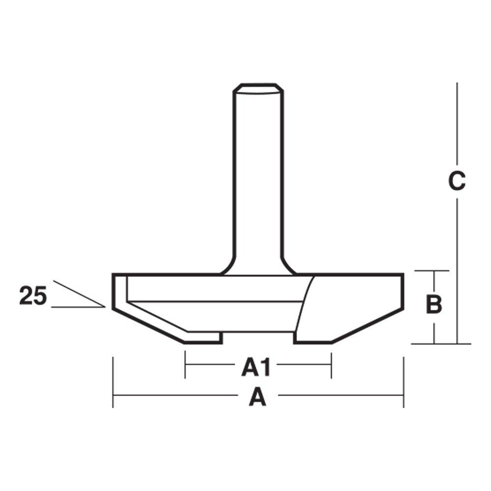 CARBITOOL Router Bit TCT Raised Panels 3inch -Diameter 1 2inch -Shank TPD 5 1 2