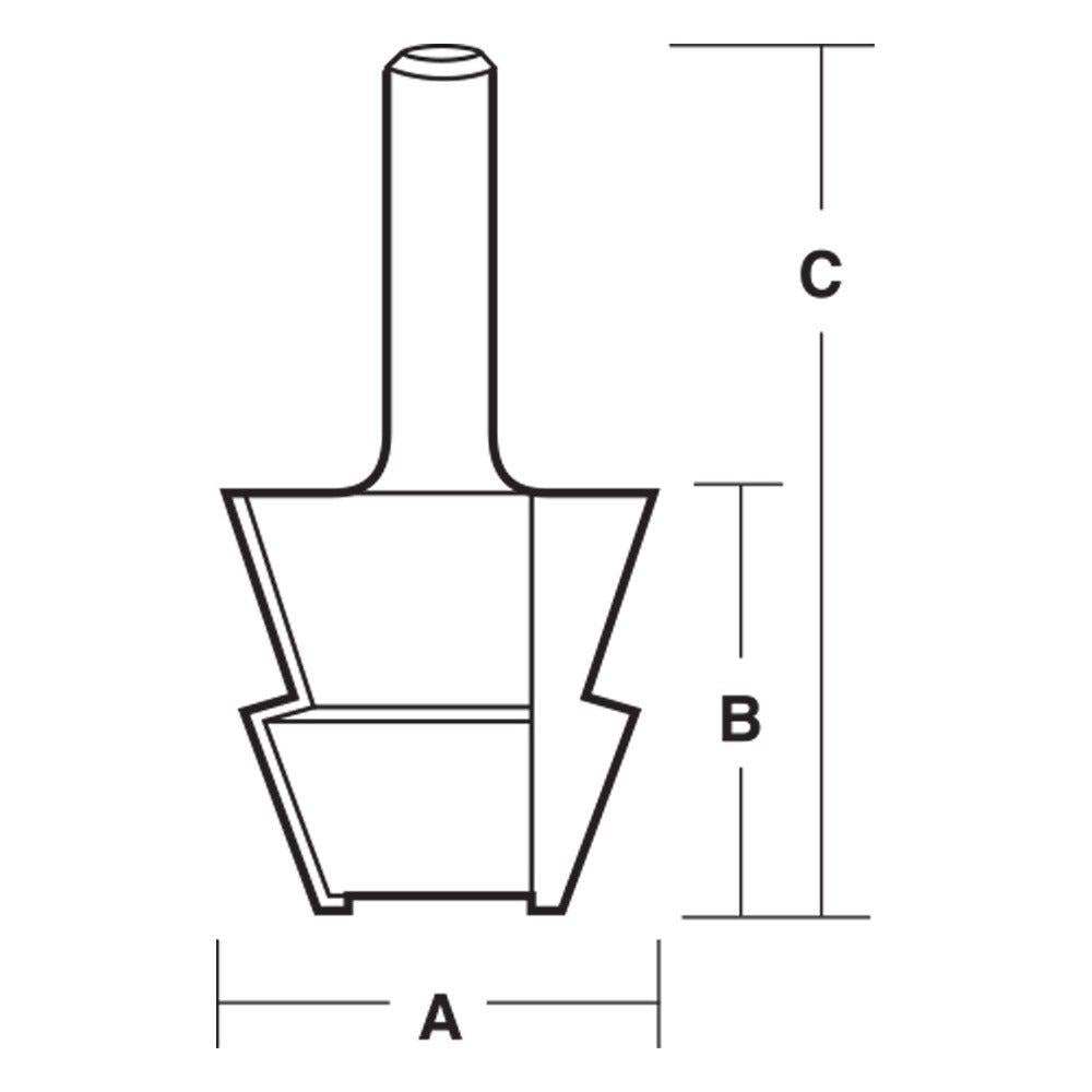 CARBITOOL Router Bit TCT Jointing 1.3 4inch -Diameter 1 2inch -Shank TGC 100 1 2