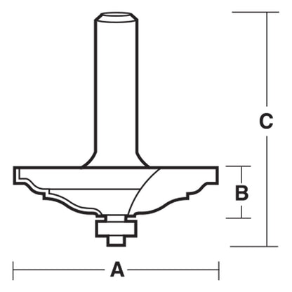 CARBITOOL Router Bit TCT Edge and Draw Face w.Bearing 66mm-Diameter 1 2inch -Shank TEF 01 B 1 2