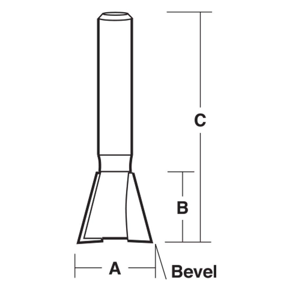 CARBITOOL Router Bit TCT Dovetail 9 16inch -Diameter 1 4inch -Shank T 1018