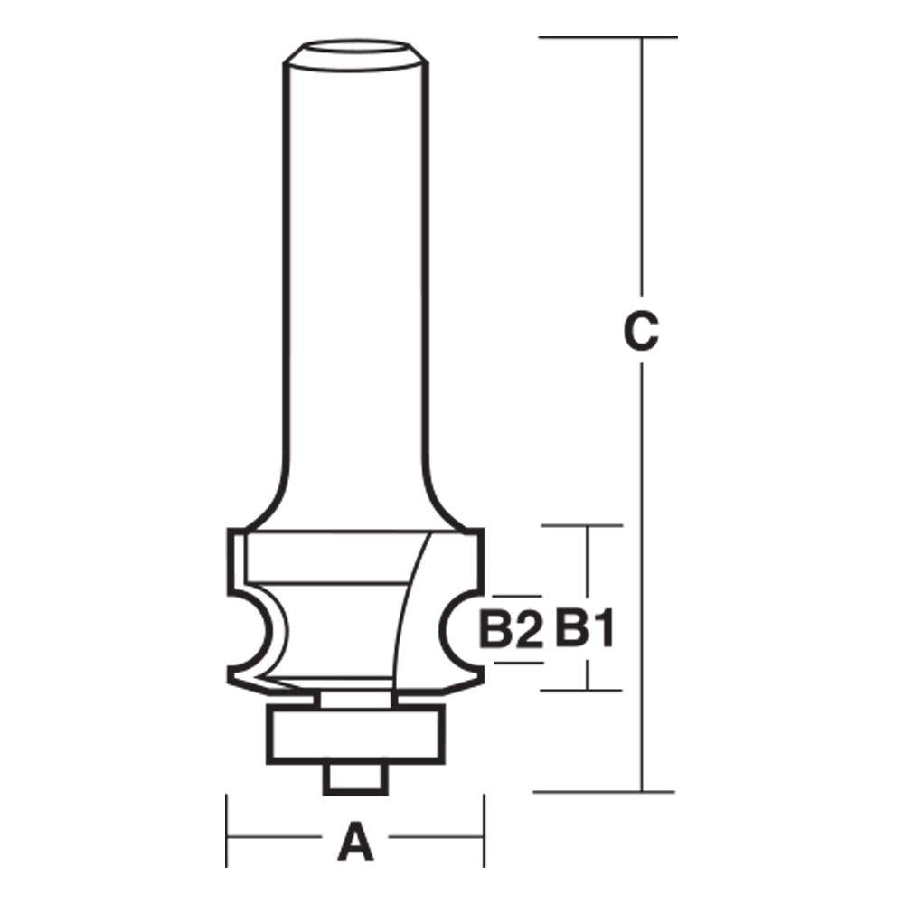 CARBITOOL Router Bit TCT Drawing Line Bit w.Bearing 10.3mm 1 4inch -Shank TDL 6 B