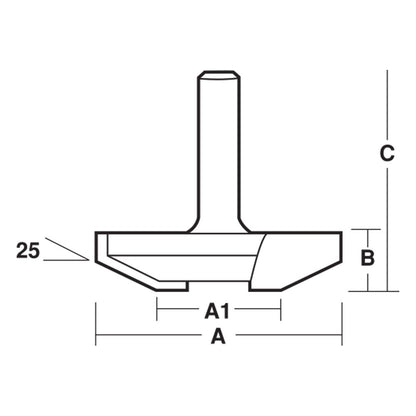 CARBITOOL Router Bit TCT Raised Panels w.Bearing 3inch -Diameter 1 2inch -Shank TPD 5 B 1 2