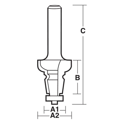 CARBITOOL Router Bit TCT Face Moulding w.Bearing 1.1 4inch -Diameter 1 2inch -Shank TFM 03 B 1 2