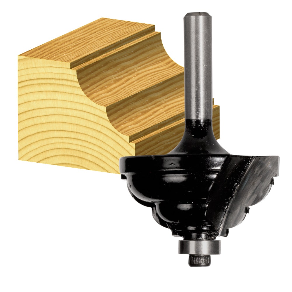 CARBITOOL Router Bit TCT Double Cove w.Bearing 3 16inch and 1 4inch -Radius 1 4inch -Shank TDC 706 B