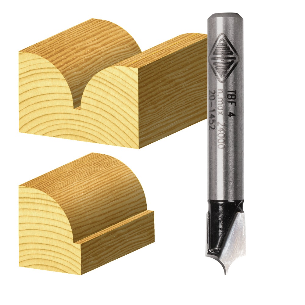 CARBITOOL Router Bit TCT Fine Point Beading Bit 1 8inch -Radius 1 4inch -Shank TBF 4