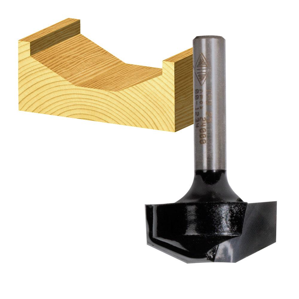 CARBITOOL Router Bit TCT Panel 25-Degree Bevel 25.4mm 1 4inch -Shank TPD 25