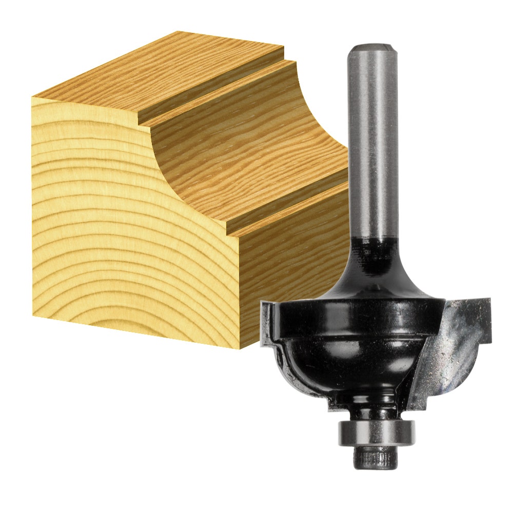 CARBITOOL Router Bit TCT Classical Cove w.Bearing 3 8inch -Radius 1 4inch -Shank TC 712 B