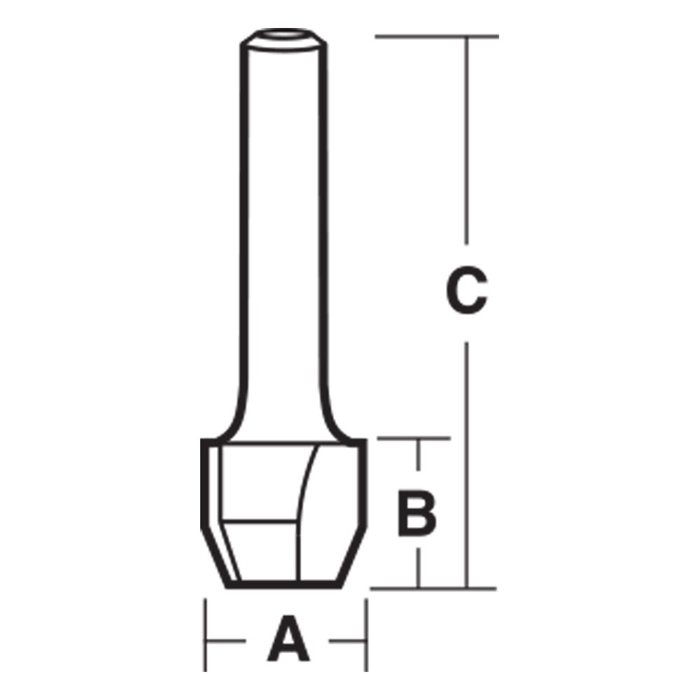 CARBITOOL Router Bit TCT Flush and 22-Degree Bevel Trimming 1 4inch -Shank TX 2622
