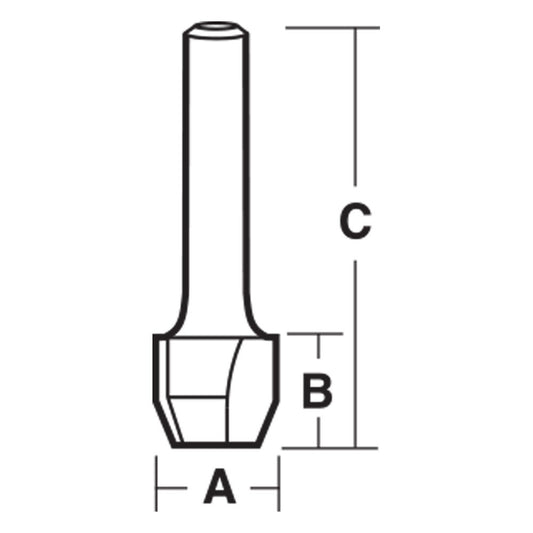 CARBITOOL Router Bit TCT Flush and 22-Degree Bevel Trimming 1 4inch -Shank TX 2622