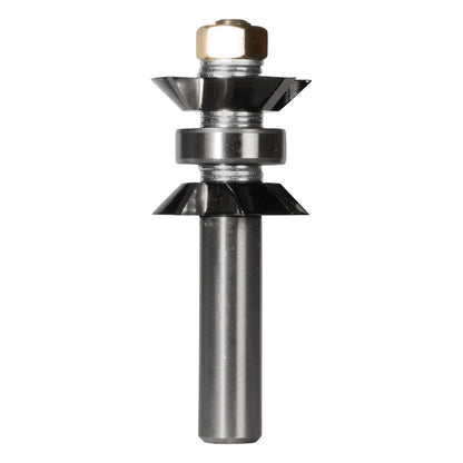 CARBITOOL Router Bit TCT 45 Deg Double Bevel Assembly 1-3 8inch -Diameter 1 2inch -Shank TDA 194.45B 1 2