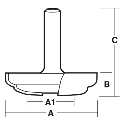 CARBITOOL Router Bit TCT Raised Panels w.Bearing 72mm-Diameter 1 2inch -Shank TPD 3 B 1 2
