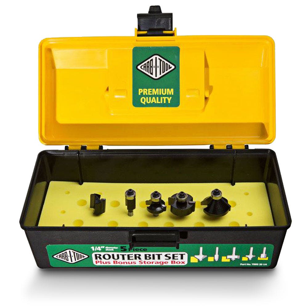 CARBITOOL TCT Router Bit Set - 1 4inch Shank - 5 Piece TRBS 20 1 4