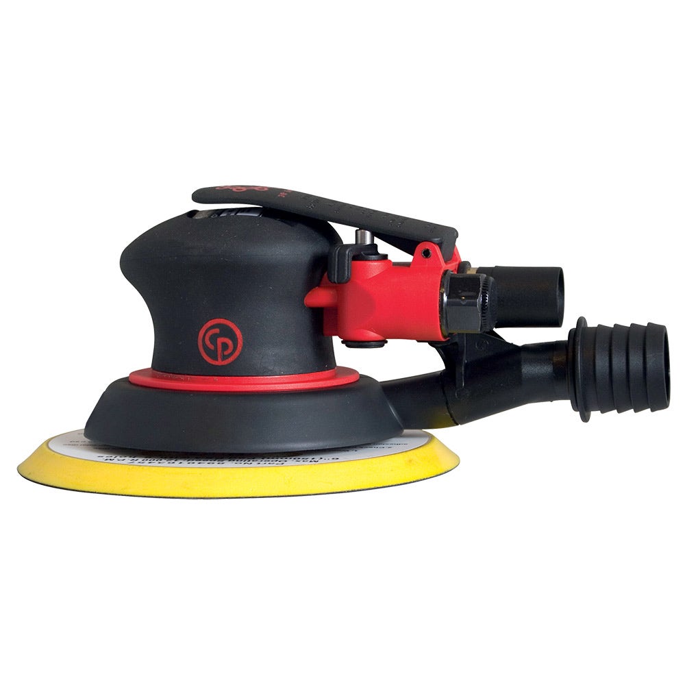 CHICAGO PNEUMATIC 160W 5mm Palm Velcro Pad, Vacuum Assist Orbital Air Sander CP7255CVE