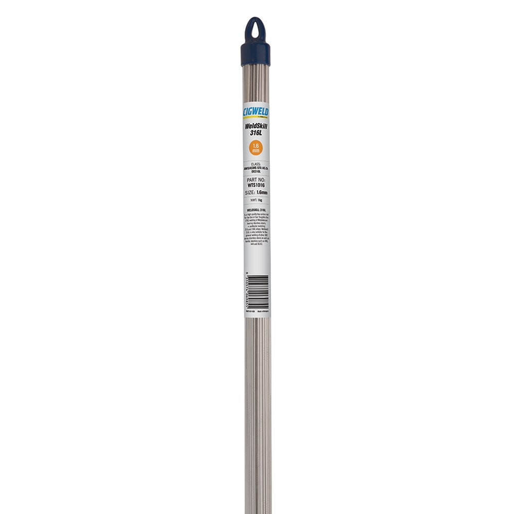Cigweld Stainless Steel TIG Filler Rod, 1.6mm, 1kg Pack - Part WTS1016