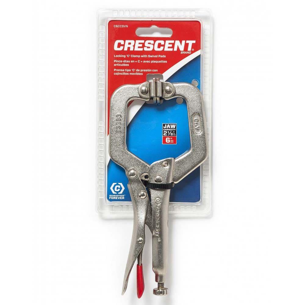 CRESCENT 150MM 6 Locking C-Clamp With Swivel Pads C6CCSVN