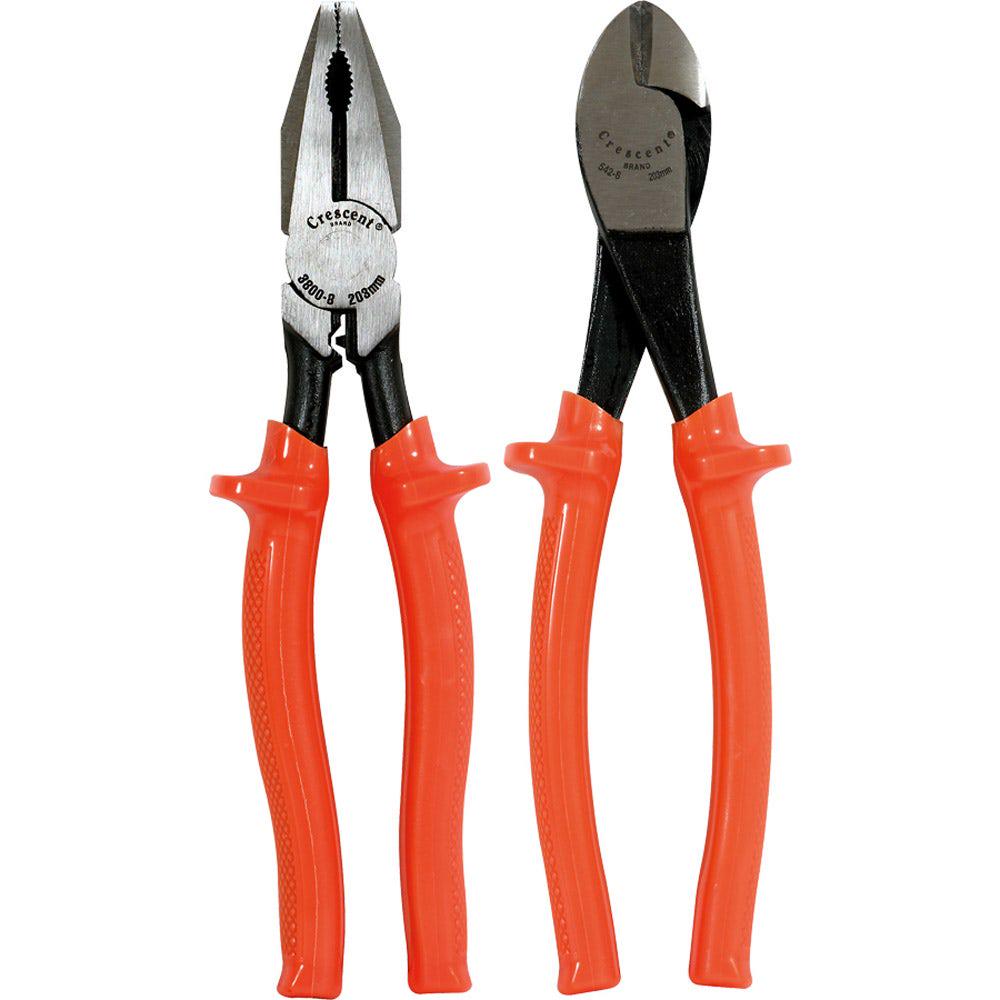 CRESCENT 2 Pc. 200MM 8 1000V Ultimate Universal + Diagonal Plier Set CHV2PAKN