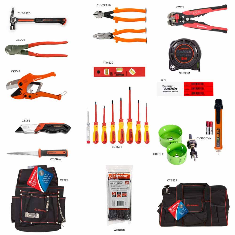 CRESCENT Electrical Tradesman Tool Kit Small - 28 Piece CTKAE400