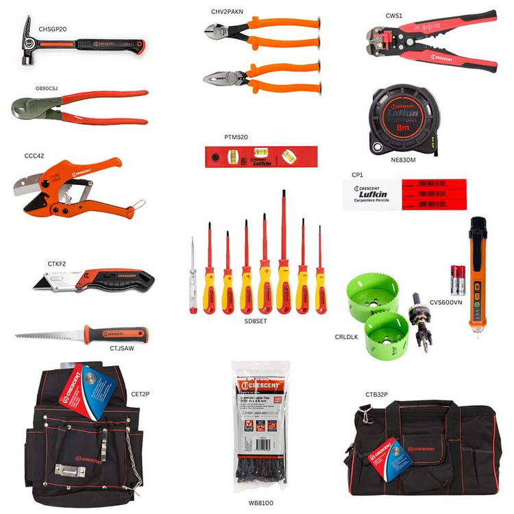 CRESCENT Electrical Tradesman Tool Kit Small - 28 Piece CTKAE400