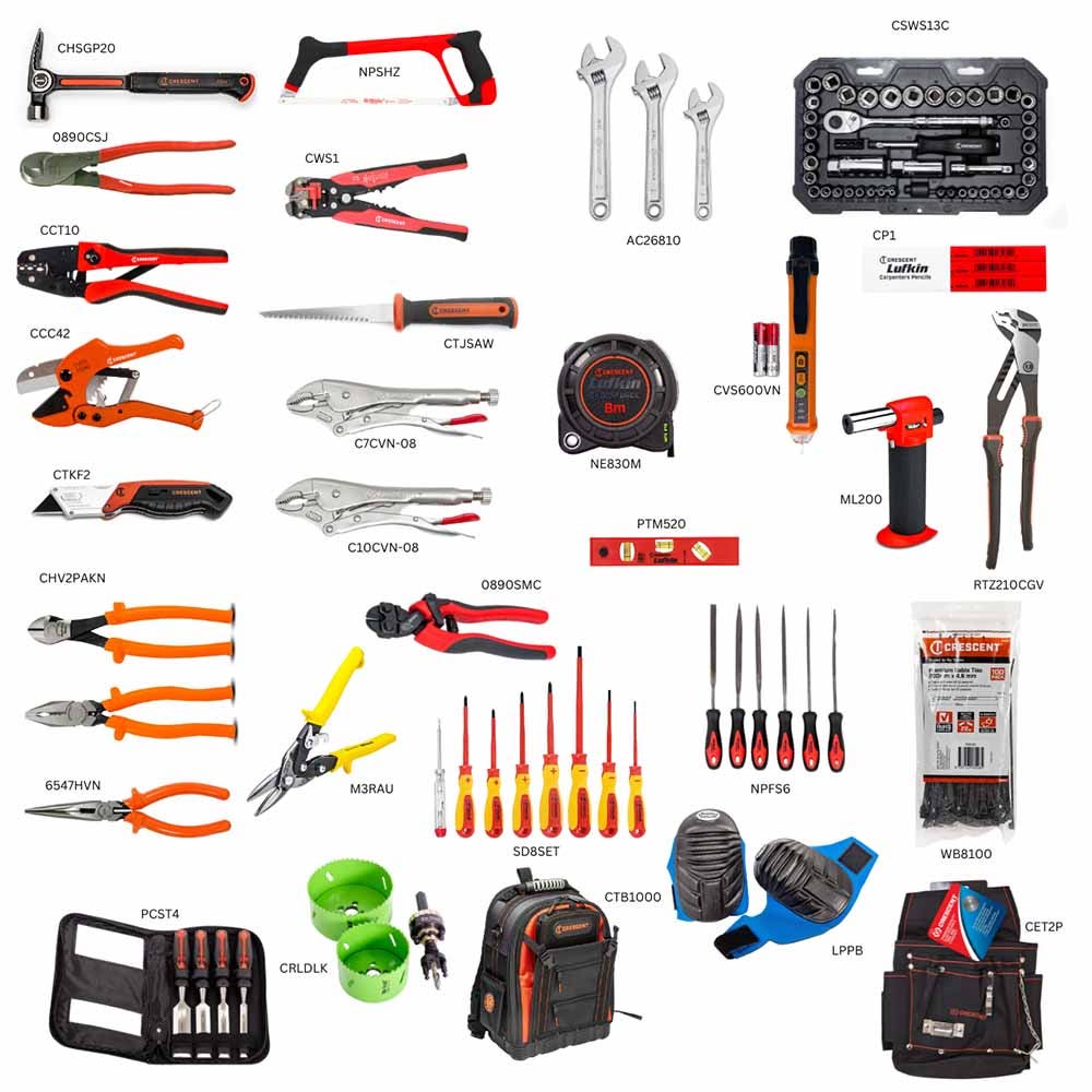CRESCENT Electricians Tradesman Tool Kit - 101 Piece CTKAE2N