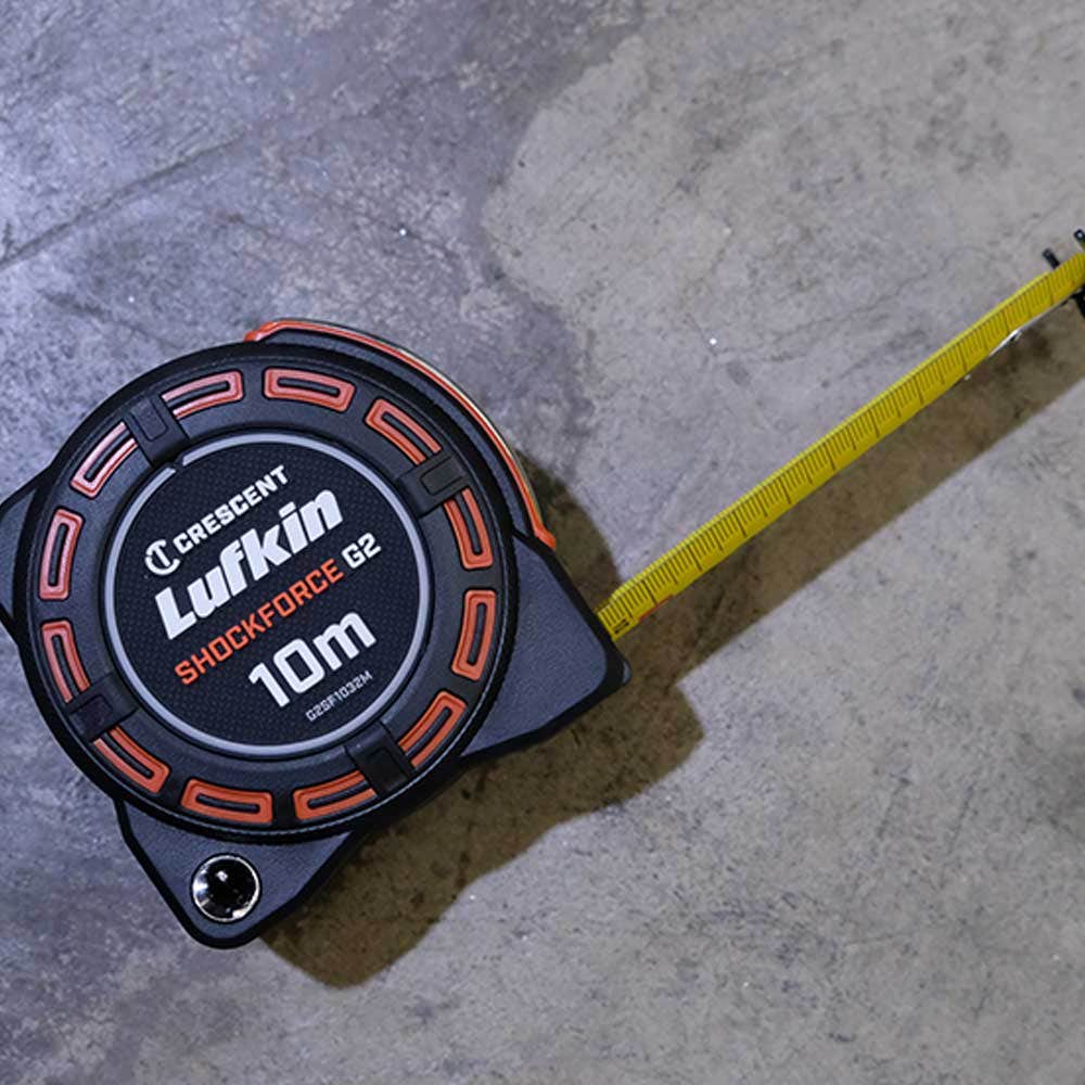 CRESCENT LUFKIN 10m x 32mm Shockforce Gen 2 Tape Measure - Yellow G2SF1032M