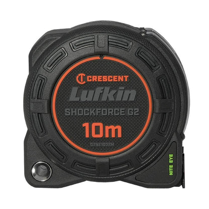 CRESCENT LUFKIN 10m x 32mm Shockforce Nite Eye Gen 2 Tape Measure - Black G2NE1032M