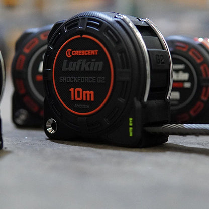CRESCENT LUFKIN 10m x 32mm Shockforce Nite Eye Gen 2 Tape Measure - Black G2NE1032M