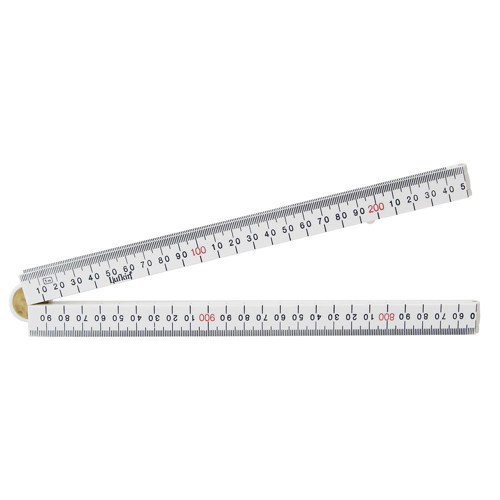 CRESCENT LUFKIN 1M 4 Fold White Bevelled Edge Folding Rule 1M LFBSIN