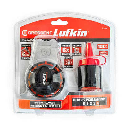 CRESCENT LUFKIN 30m Aluminum Chalk Reel w 3oz Red Chalk CLA100R