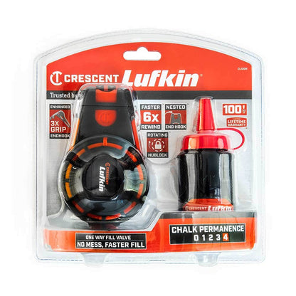 CRESCENT LUFKIN 30m Overmold Chalk Reel w 3oz Red Chalk CL100R