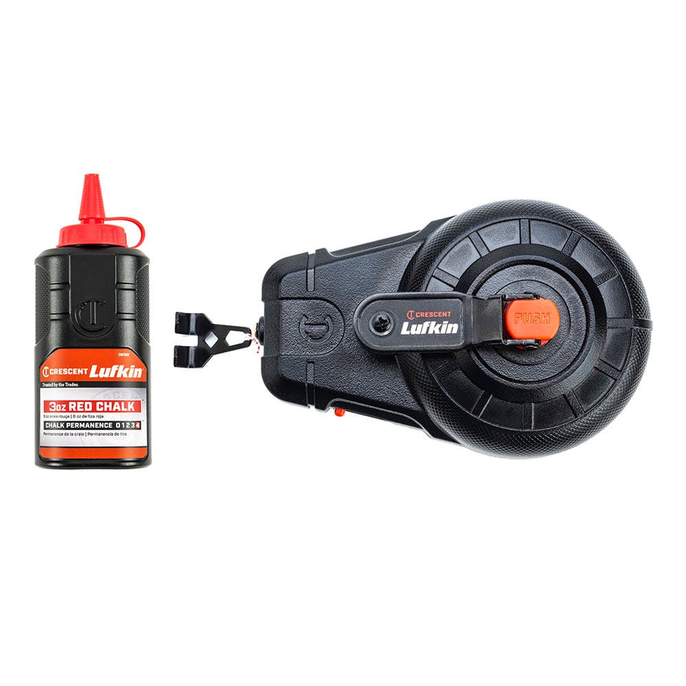 CRESCENT LUFKIN 30m Chalk Reel w 3oz Red Chalk CLP100R