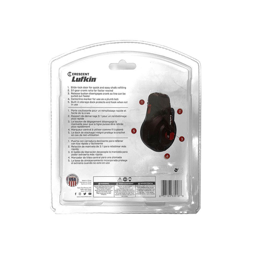 CRESCENT LUFKIN 30m Chalk Reel w 3oz Red Chalk CLP100R