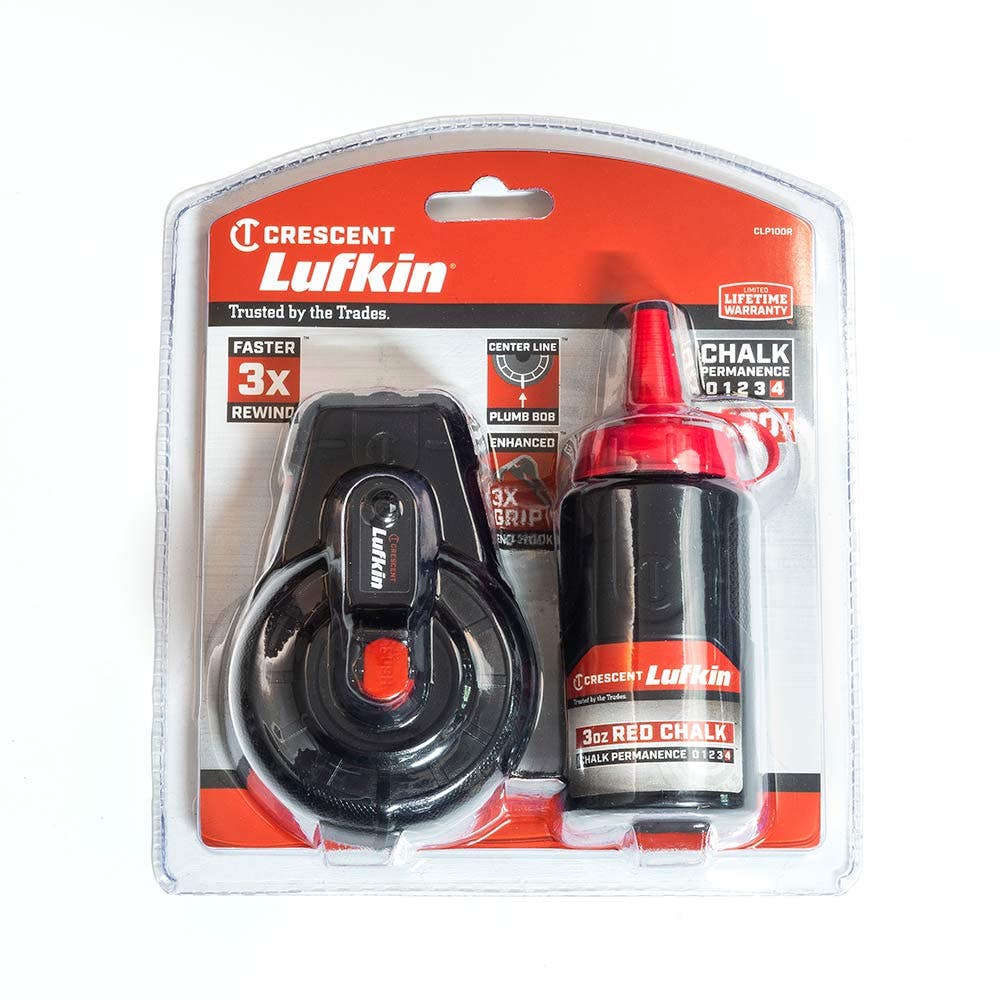 CRESCENT LUFKIN 30m Chalk Reel w 3oz Red Chalk CLP100R