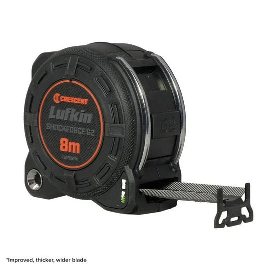 CRESCENT LUFKIN 8m x 32mm Shockforce Nite Eye Gen 2 Tape Measure - Black G2NE832M