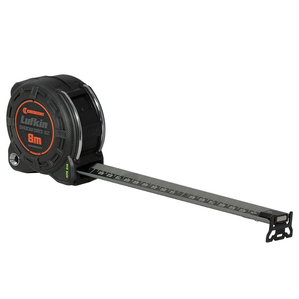 CRESCENT LUFKIN 8m x 32mm Shockforce Nite Eye Gen 2 Magnetic Tape Measure - Black G2MAGNE832M