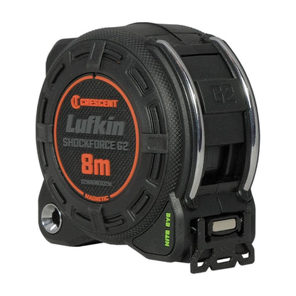 CRESCENT LUFKIN 8m x 32mm Shockforce Nite Eye Gen 2 Magnetic Tape Measure - Black G2MAGNE832M