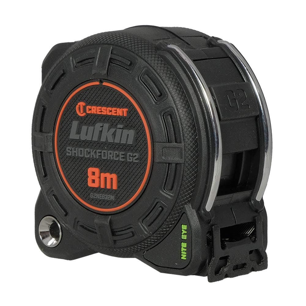 CRESCENT LUFKIN 8m x 32mm Shockforce Nite Eye Gen 2 Tape Measure - Black G2NE832M