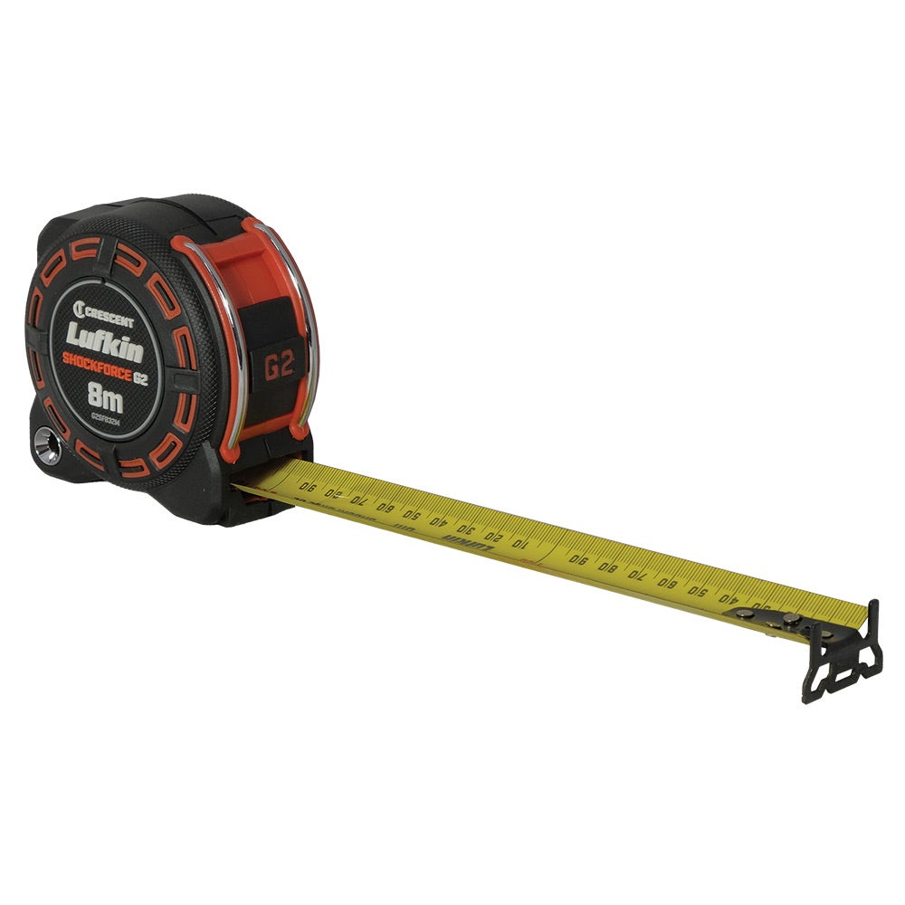 CRESCENT LUFKIN 8m x 32mm Shockforce Gen 2 Tape Measure - Yellow G2SF832M